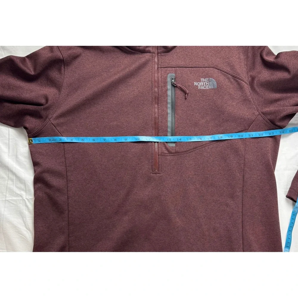 The‎ North Face Mens XL 1/4 Zip Fleece Pullover Burgundy Maroon hiking, outdoor